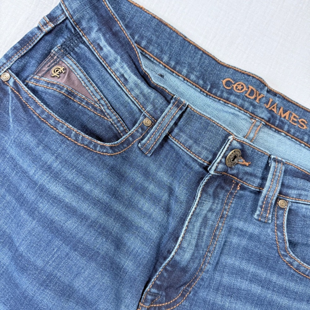 Cody James Mens Blue Bootcut Denim Jeans 36x36 (36X34) Whiskers‎ Western Rodeo